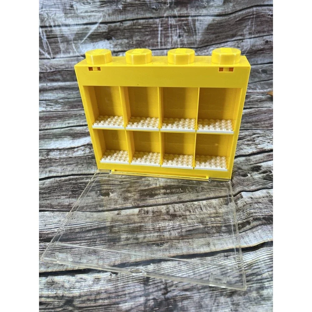 Lego Yellow Minifigure Display Case for 8 Minifigs - Can Hang Or Stand Upright